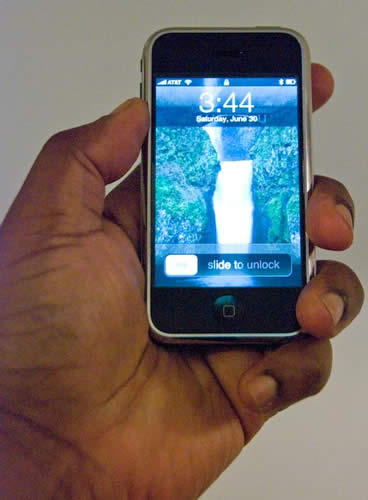 iPhone in Terry White's hand