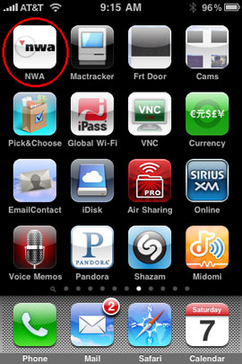 mobile.nwa.com bookmarked to home screen