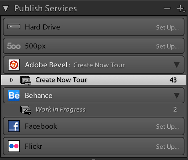 Lightroom 4 had a Revel Publish Service built-in and Lightroom 5 has a plug-in that you can download for free that does the same thing. Get it here.