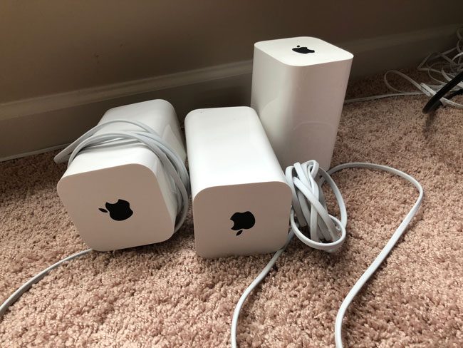three AirPort Extreme Base Stations