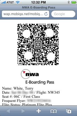 My boarding pass, slightly altered to protect the innocent