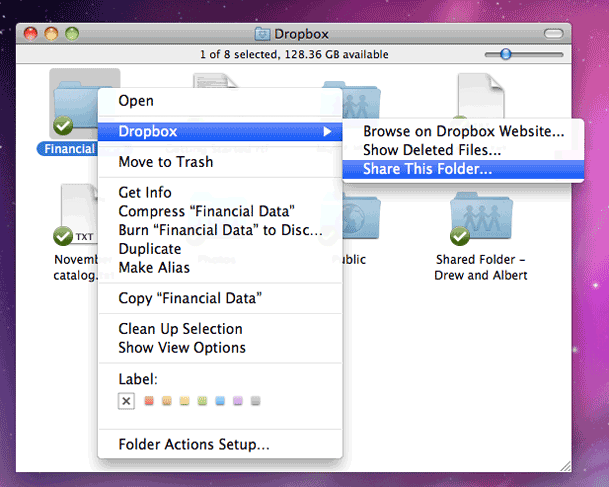 how does dropbox work on a mac special folder