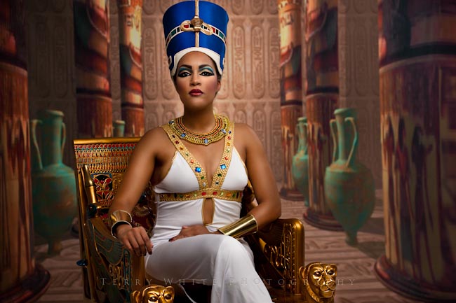 Model Kandice Lynn represents Ancient Egyptian Queen “Nefertari” in themed shoot