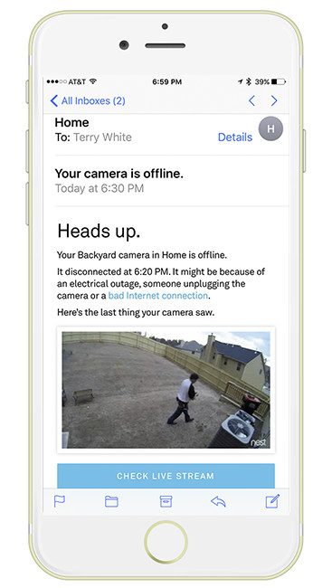 nest camera offline after power outage