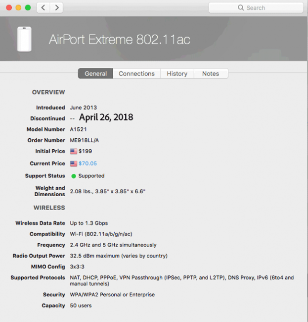 AirPort Extreme Bese Station Specs