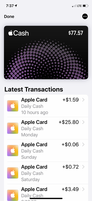Apple Card Cash Back