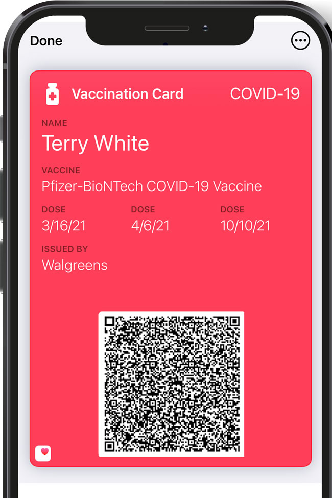 COVID-19 Vaccination Card in Apple Wallet